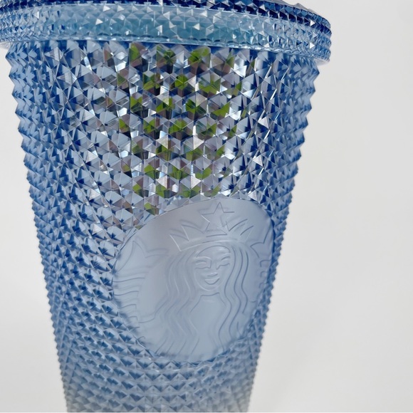 Starbucks Blue Silver Icicle Ombre Bling Studded 16 Oz Tumbler NWT - Picture 2 of 4